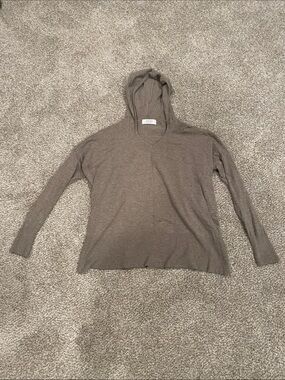Mod on Trend Taupe Hooded V-Neck Knit Top